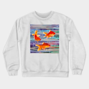 Playful Goldfish Abstract Crewneck Sweatshirt